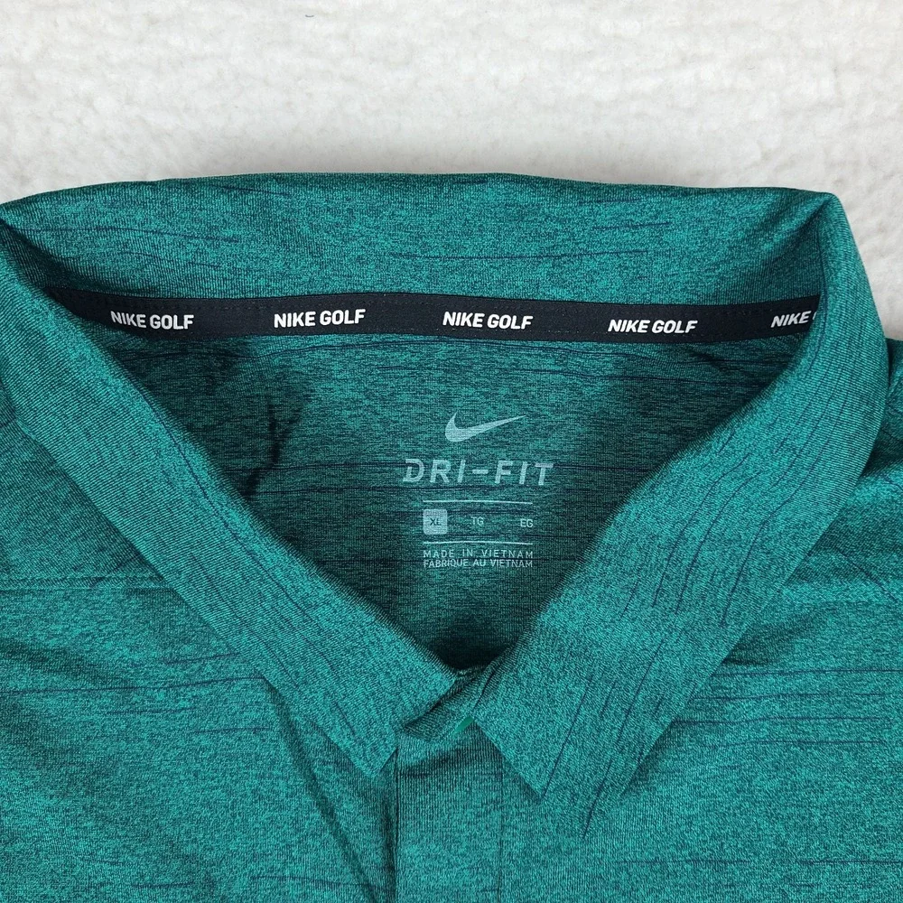 Nike Golf Polo Shirt Mens XL Dark Green Dri Fit Performance Short Sleeve